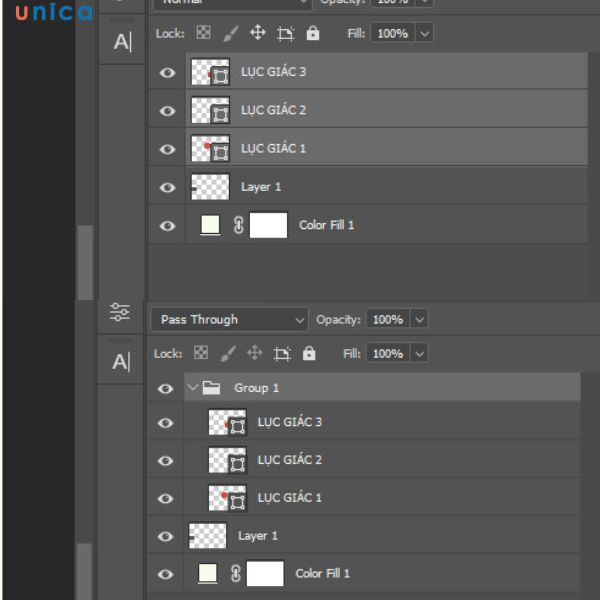 Sử dụng tổ hợp phím Alt + Ctrl + G để nhóm chúng vào với nhau