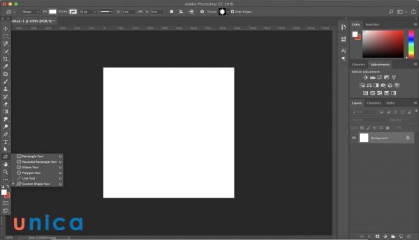 Chọn công cụ vẽ hình chữ nhật phù hợp với mục đích và yêu cầu của mình