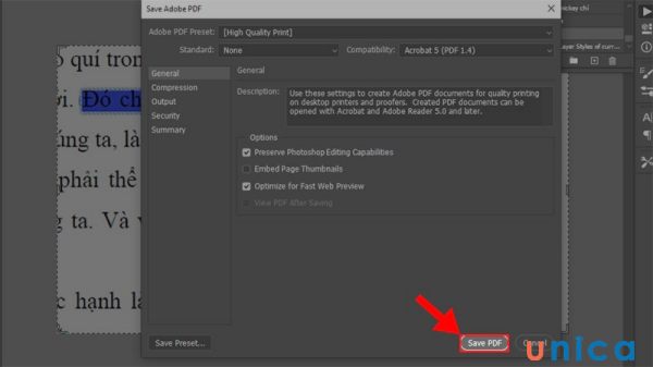 Chú ý tới kích thước tệp và nén khi lưu file PDF
