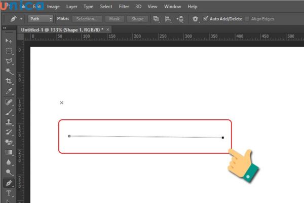 Tạo điểm neo đầu cuối thành đường thẳng