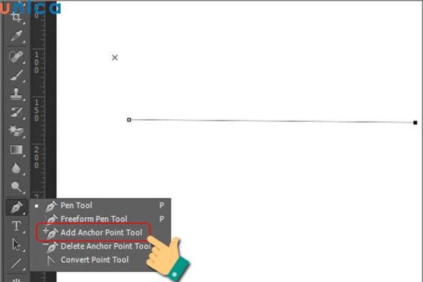 Chọn công cụ Add Anchor Point Tool