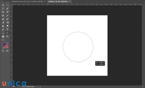 Giữ Shift và kéo chuột trên tài liệu để vẽ một hình tròn