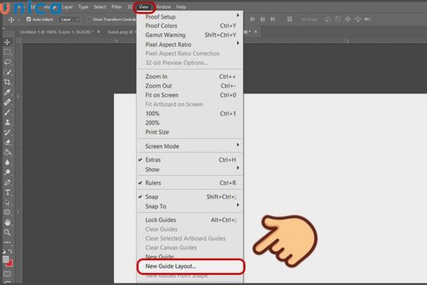 Vào New Guide Layout để tạo nhiều đường gióng