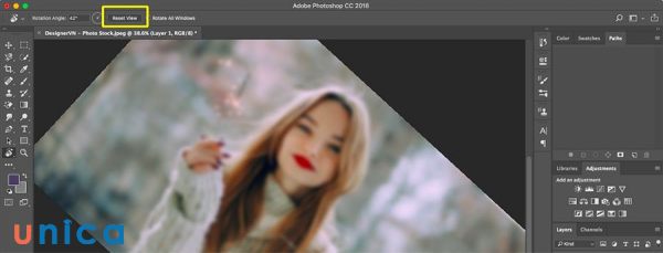 Cách xoay vùng chọn trong Photoshop