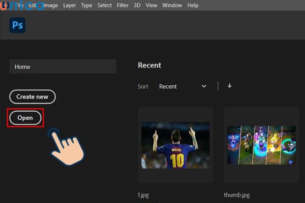 Thêm hình ảnh lên Photoshop