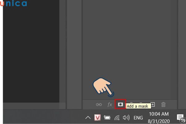 Chọn Add a mask ở bên dưới bảng Layers