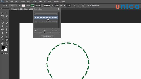 Chọn màu sắc phù hợp với nét đứt