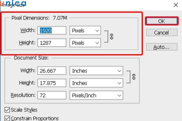Thay đổi kích thước ảnh theo mong muốn
