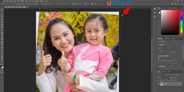 Nhấn giữa chuột trái để xoay ảnh