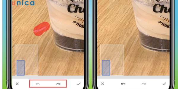 Thao tác xóa chữ trên ảnh