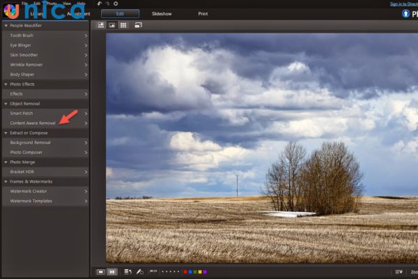 Chọn Content Aware Removal