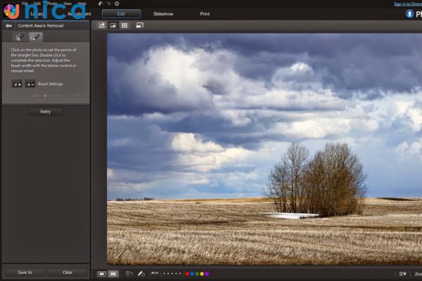 Lựa chọn chổi quét đường thẳng để xóa