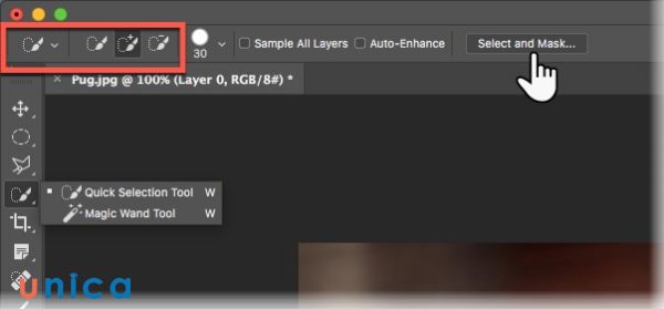 Phím tắt magic wand tool trong photoshop