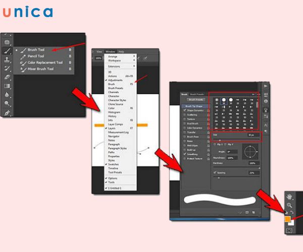 Vẽ đường thẳng trong photoshop bằng Pencil Tool