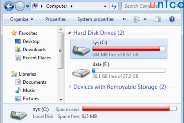 Dung lượng ổ C bị đầy khiến phần mềm Photoshop mở không lên