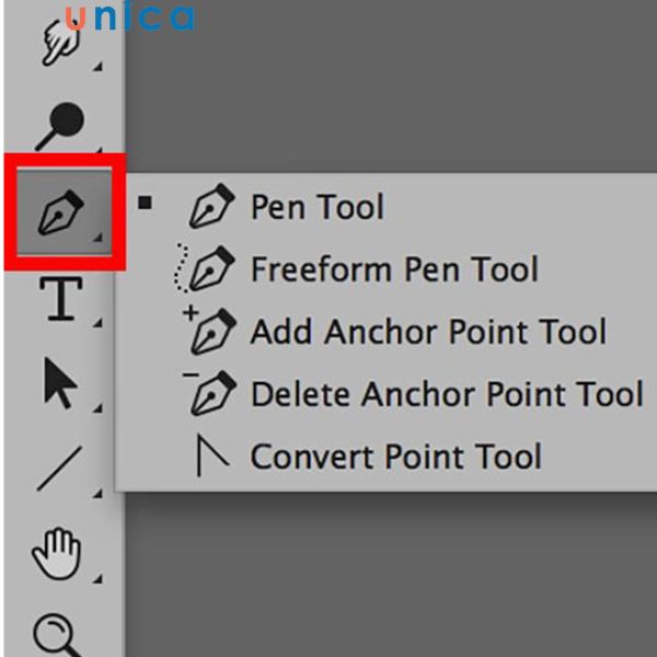 Chọn biểu tượng Pen Tool