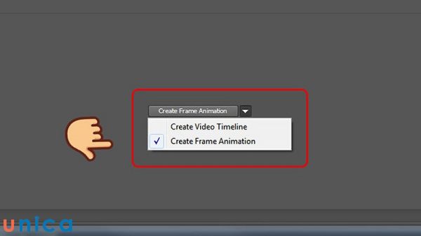 Nhấp vào nút Create Frame Animation
