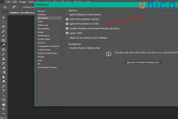 Cách khắc phục lỗi mở Document và file mới trong Photoshop