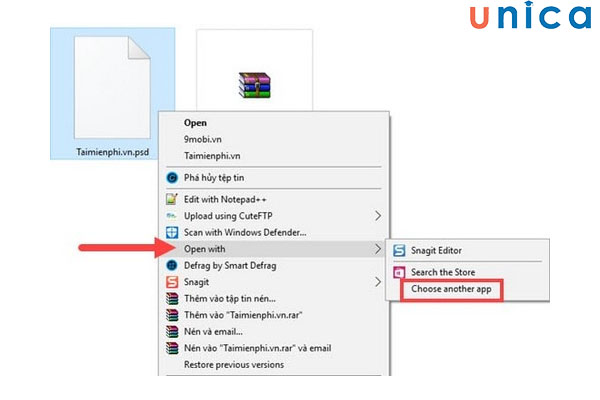 Chọn để mở file