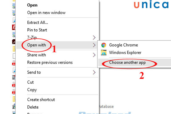 Chọn Open witch để mở file