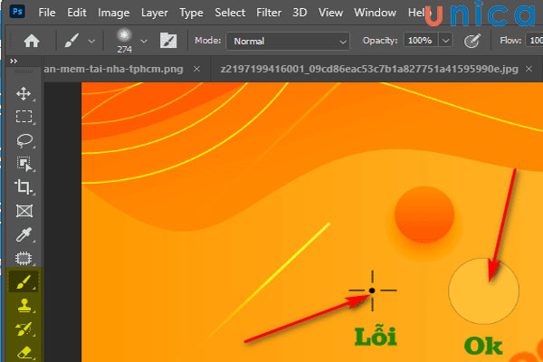 Xuất hiện đầu bút hình tròn là đã khắc phục lỗi xong