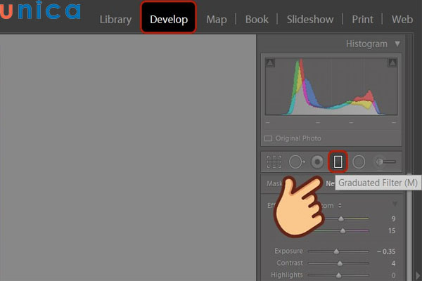 Sử dụng bộ lọc Noise Reduction trong phần Develop