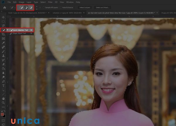 Chọn phần nền xung quanh đối tượng