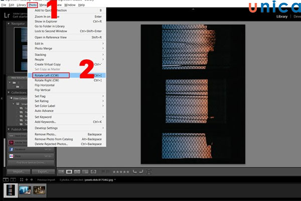 Chọn chiều muốn xoay ảnh