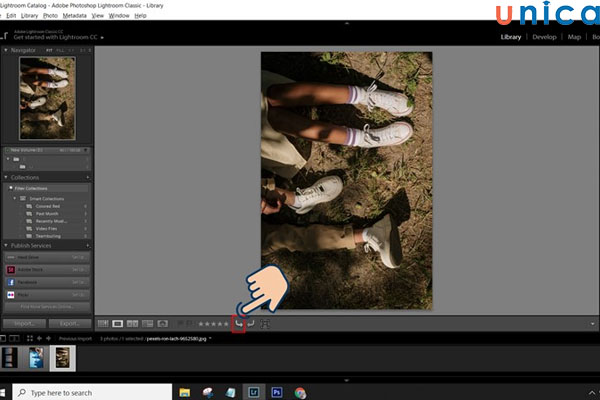 Chọn công cụ để xoay ảnh theo chiều mong muốn