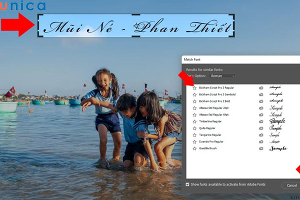Di chuyển vào khung để phần mềm nhận diện font chữ