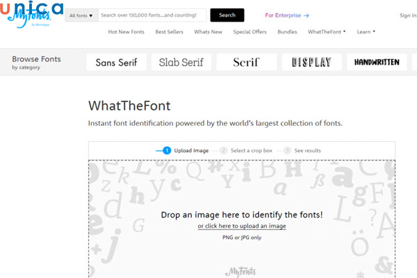 MyFonts là web hỗ trợ tìm font chữ bằng hình ảnh