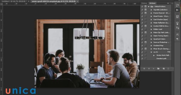 Bảng hành động là nơi bạn quản lý và sử dụng các action photoshop trong Photoshop