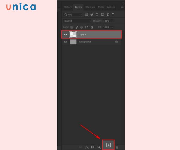 Tạo Layer mới chứa hình tam giác