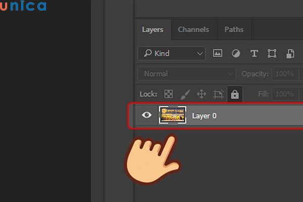 Chọn layer đang khoá