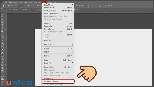 Chọn New Guide Layout