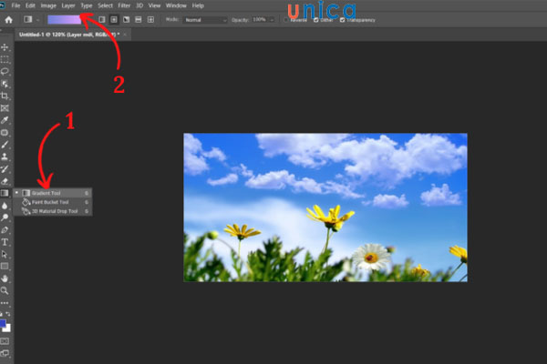 Chọn Gradient Tool
