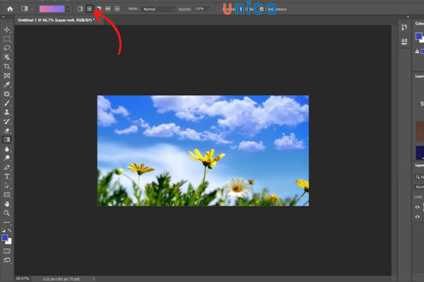 Chọn Radial Gradient
