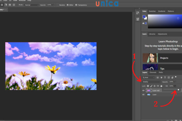 Điều chỉnh mức độ màu phù hợp
