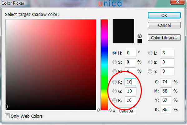 Thay đổi giá trị tại vòng tròn đỏ