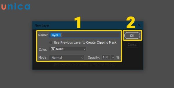 Nhấn ok để tạo layer mới