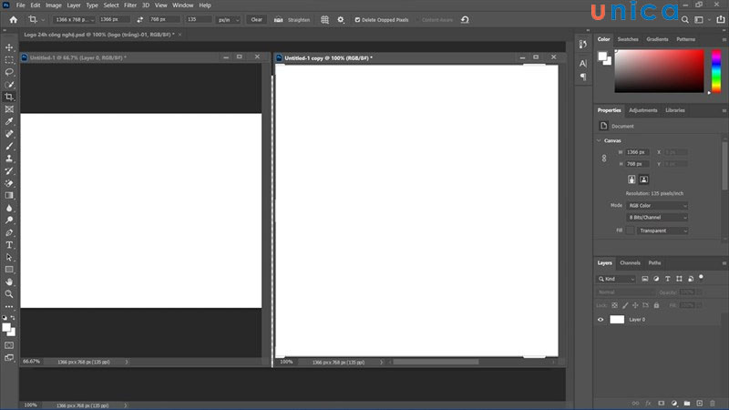 Mở 2 file PSD trong Photoshop