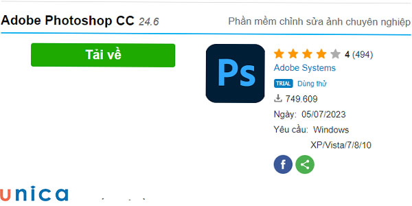 Cách tải phần mềm Adobe Photoshop trên máy tính đơn giản