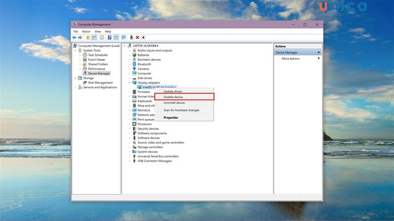 Chọn Disable device