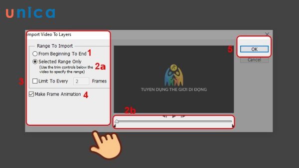 Chỉnh một số tùy chọn trong Make Frame Animation
