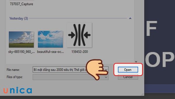 Nhấn OK để chọn ảnh trong thư viện
