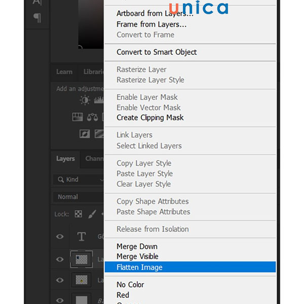 Chọn Flatten image