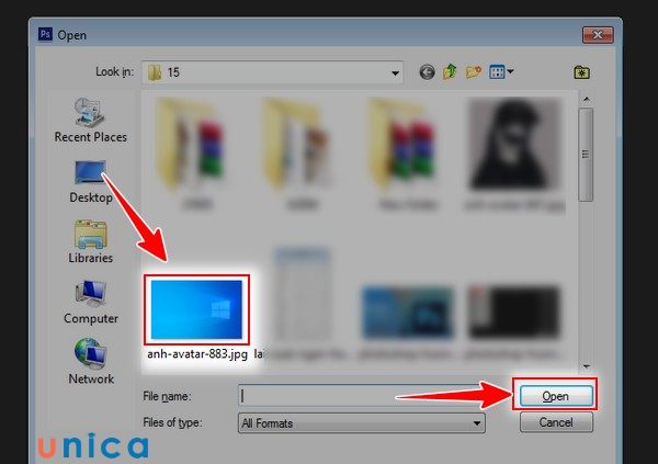 Mở file ảnh cần làm mờ chữ