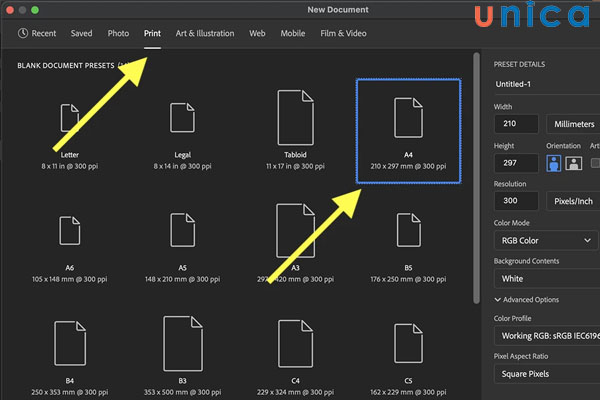 Tạo kích thước A4