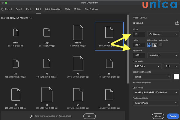 Thay đổi các thông số
