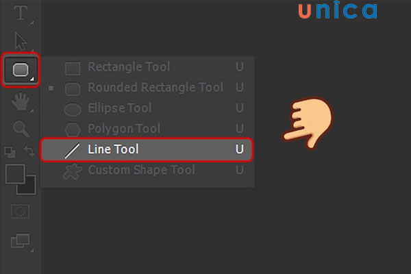 Lựa chọn công cụ Line Tool để vẽ